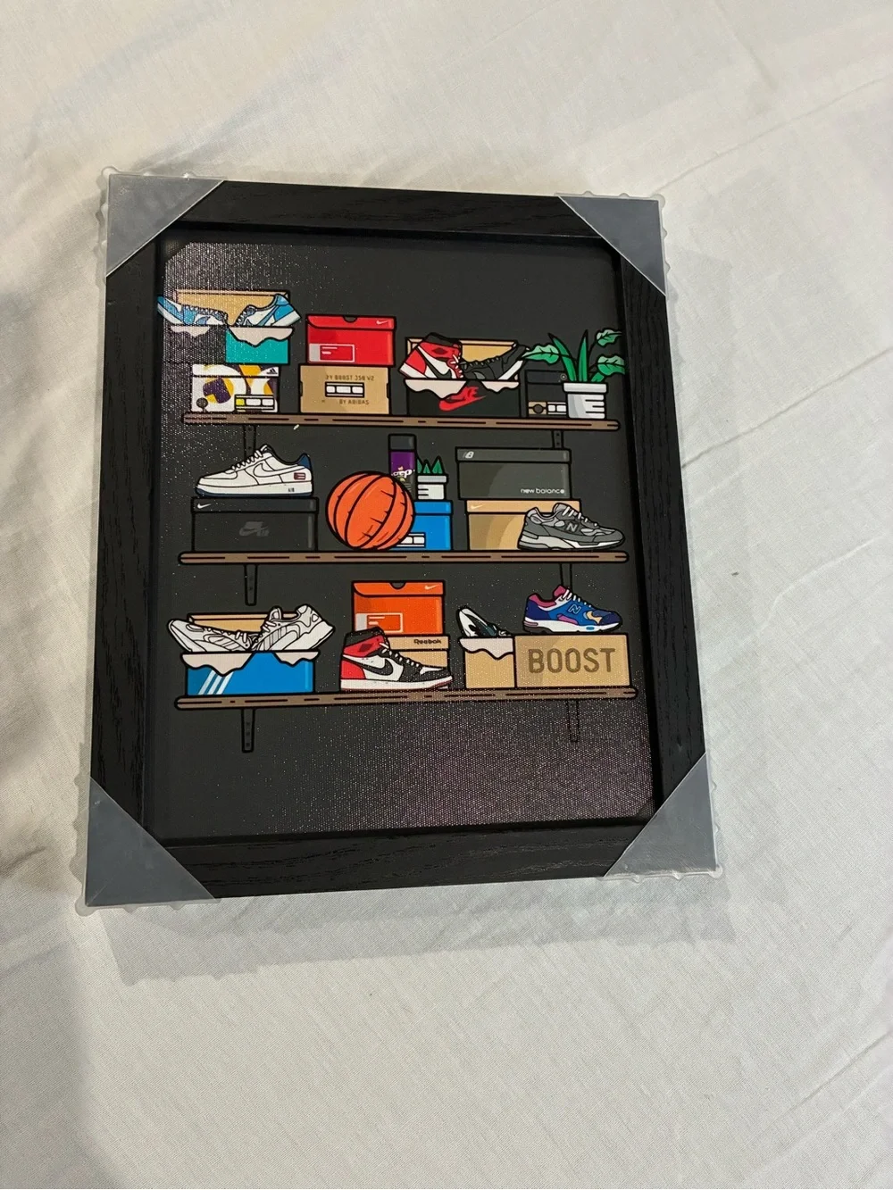 Black Framed Sneaker Shelf Wall Art